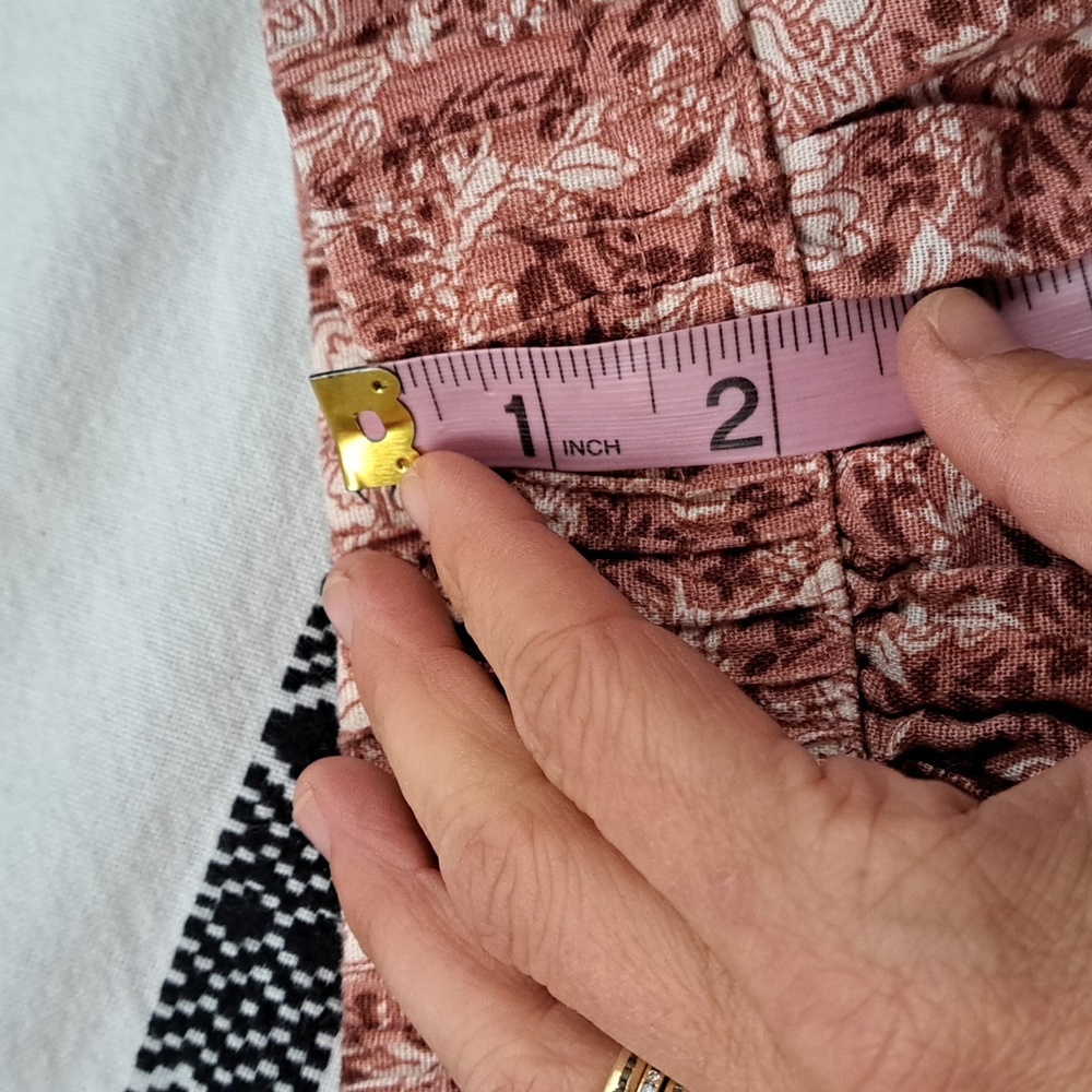 American Eagle cotton linen pull on a line skater mini skirt floral print szS - Picture 7 of 10